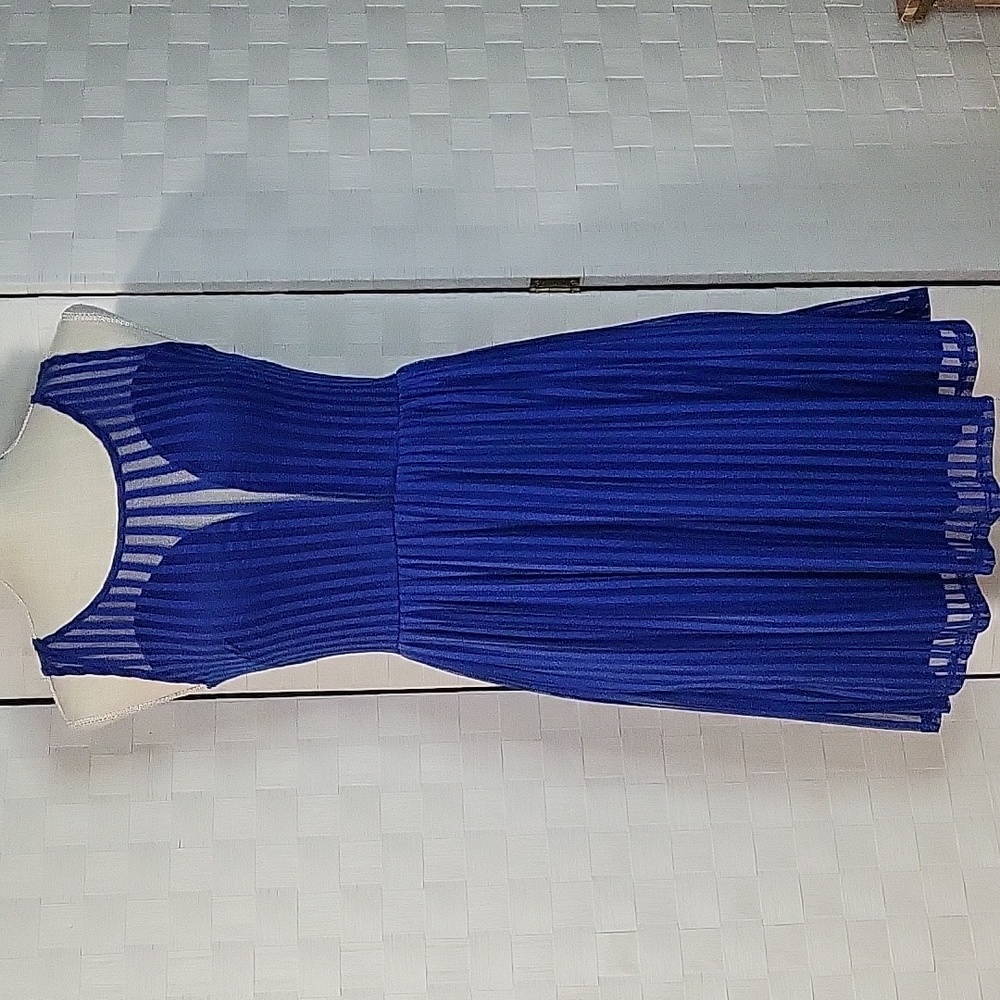 Cy Size-S Junior's Sleeveless Sheer Blue Dress